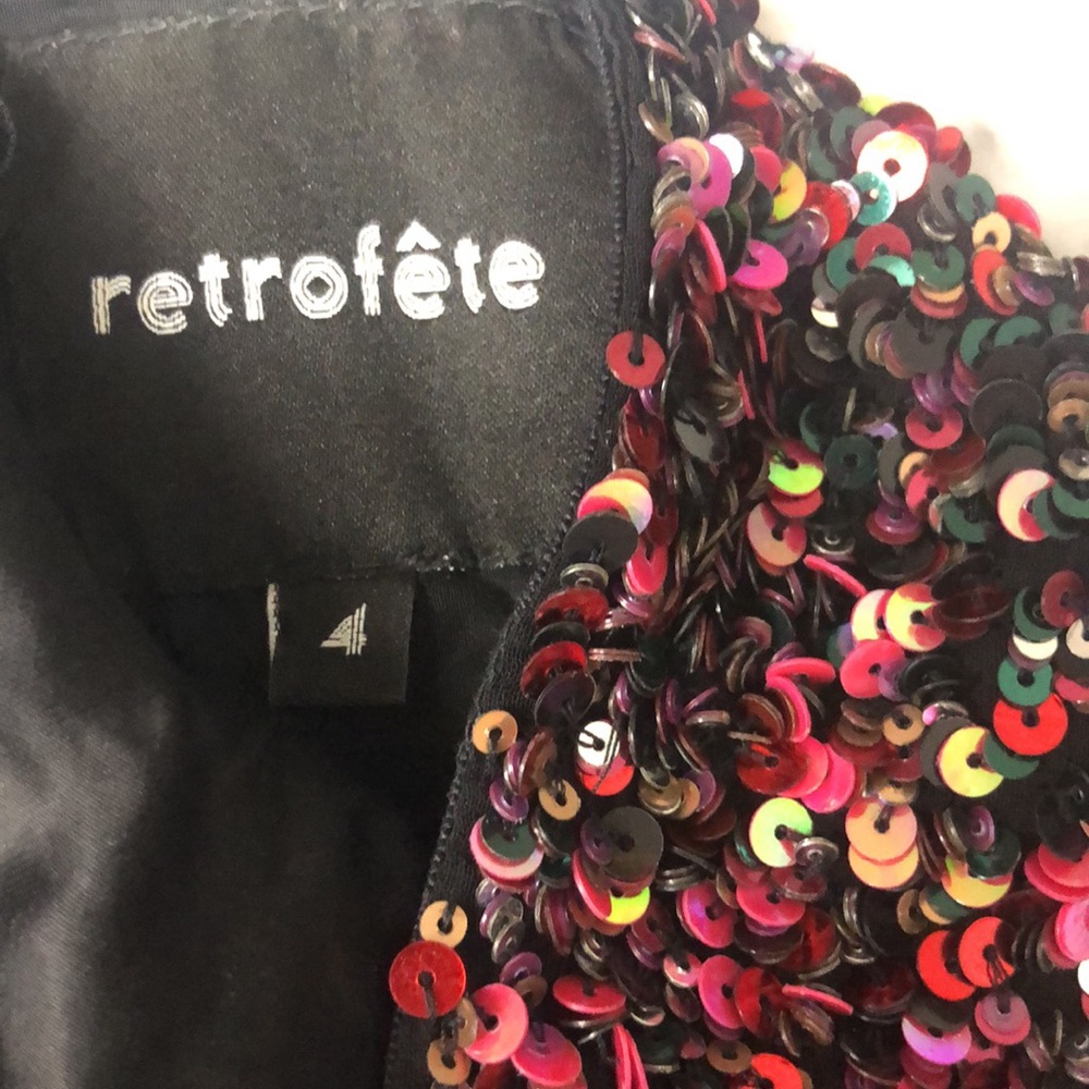 Retrofete Multicolor sequin Strapless Mini Dress Size 4 - Picture 7 of 12